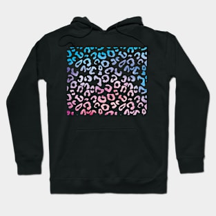 Pink and blue leopard pattern Hoodie